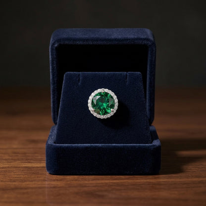 Gemstone & Diamond Halo Earrings — gift presentation