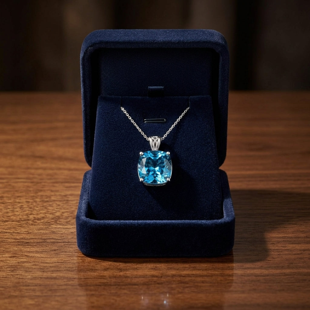 London Blue Topaz Gold Earrings In 14k White Gold (10mm) — gift presentation