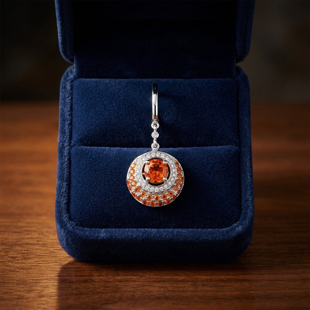 Citrine & Diamond Drop Earrings In 14k White Gold — gift presentation