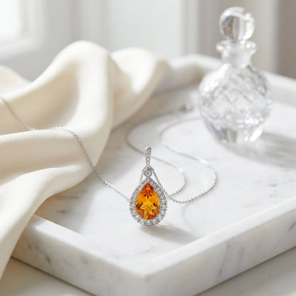 White Gold Citrine And Diamond Earrings In 14k White Gold (1/3 Ct. Tw.) — atelier still life