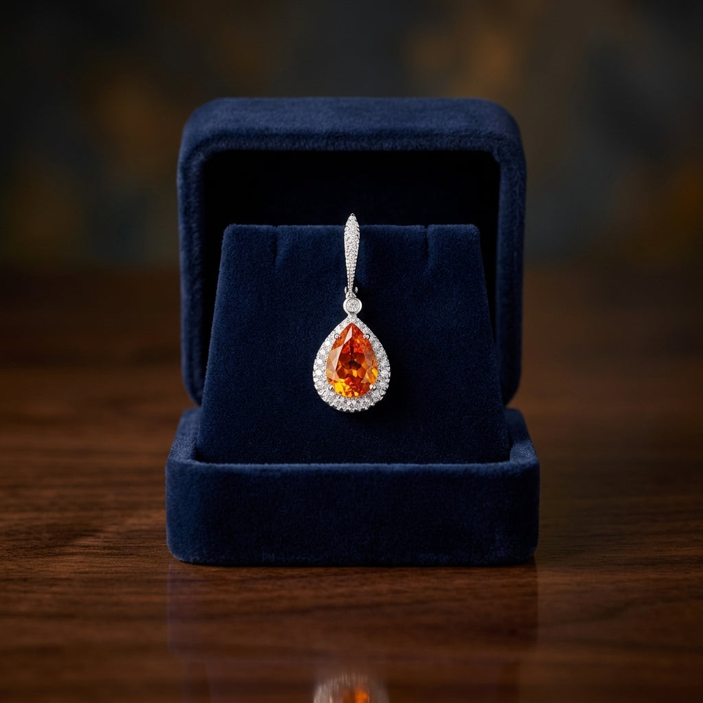 White Gold Citrine And Diamond Earrings In 14k White Gold (1/3 Ct. Tw.) — gift presentation