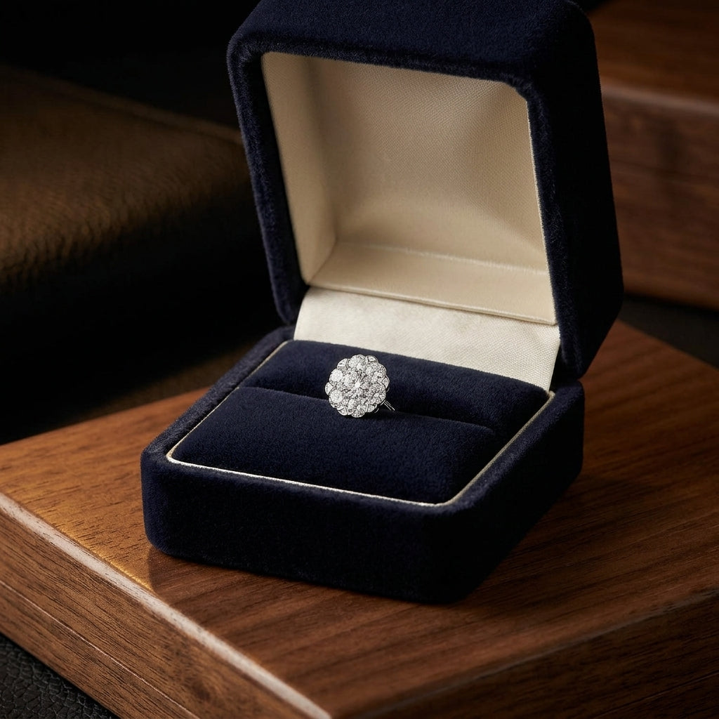 Diamond Cluster Stud Earrings In 14k White Gold 2ctw — gift presentation