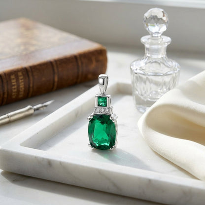 Created Emerald & Diamond In 14kw Earring — atelier still life