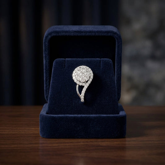 Diamond Clef Earring In 14k White Gold — gift presentation