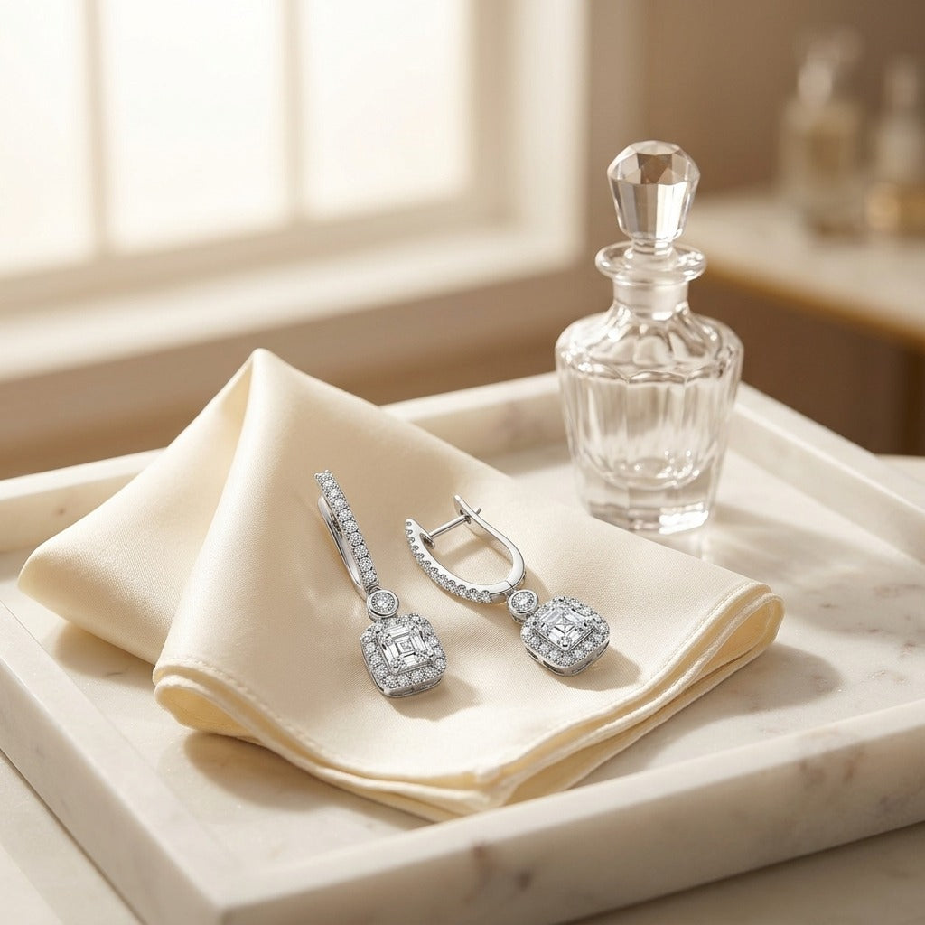 14kw Diamond Earrings — marble silk