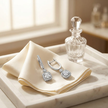 14kw Diamond Earrings — marble silk