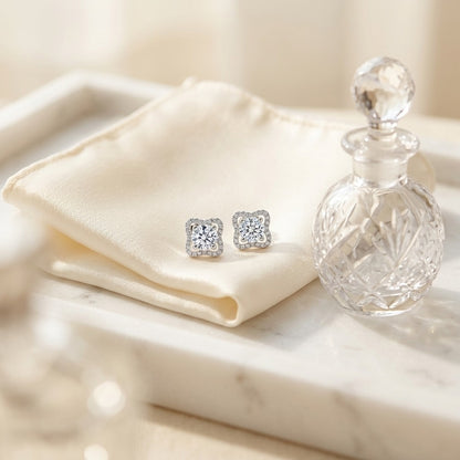 14kw Diamond Earrings — marble silk