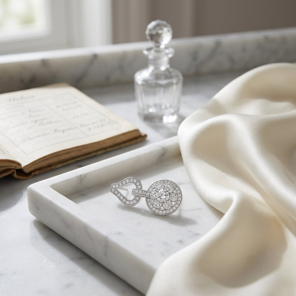 Diamond Equestrian-inspired Earr In 14k White Gold — atelier still life