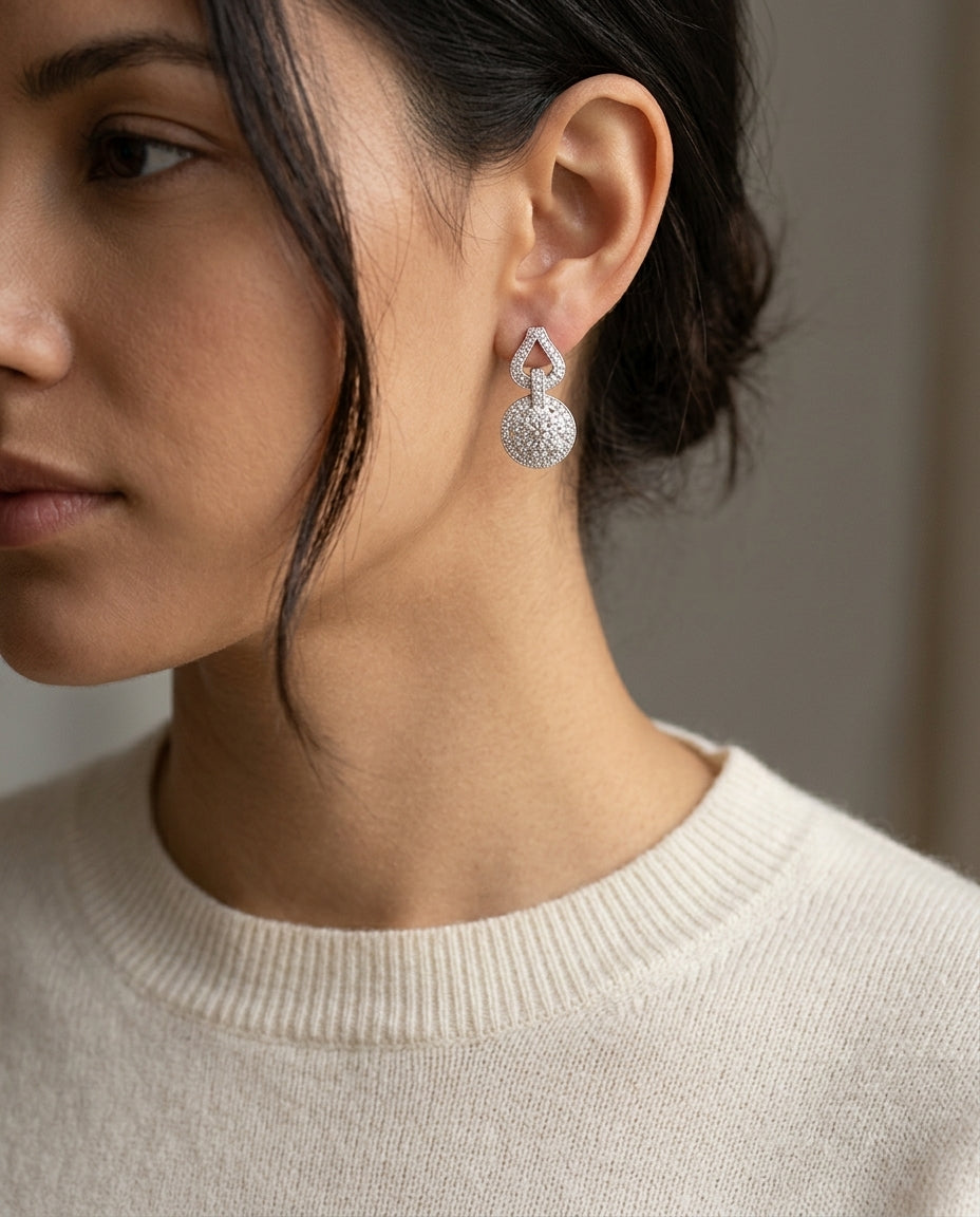 Diamond Equestrian-inspired Earr In 14k White Gold — editorial close-up