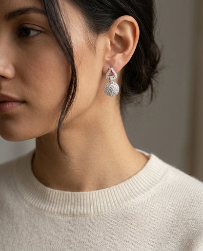 Diamond Equestrian-inspired Earr In 14k White Gold — editorial close-up