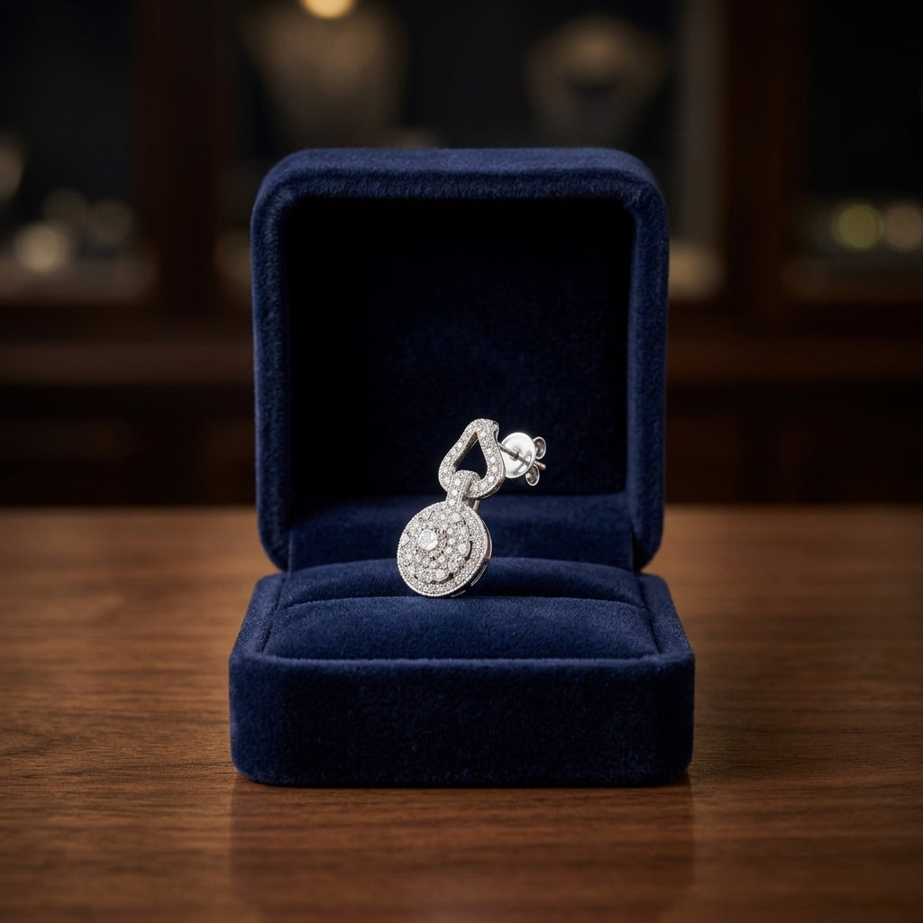 Diamond Equestrian-inspired Earr In 14k White Gold — gift presentation