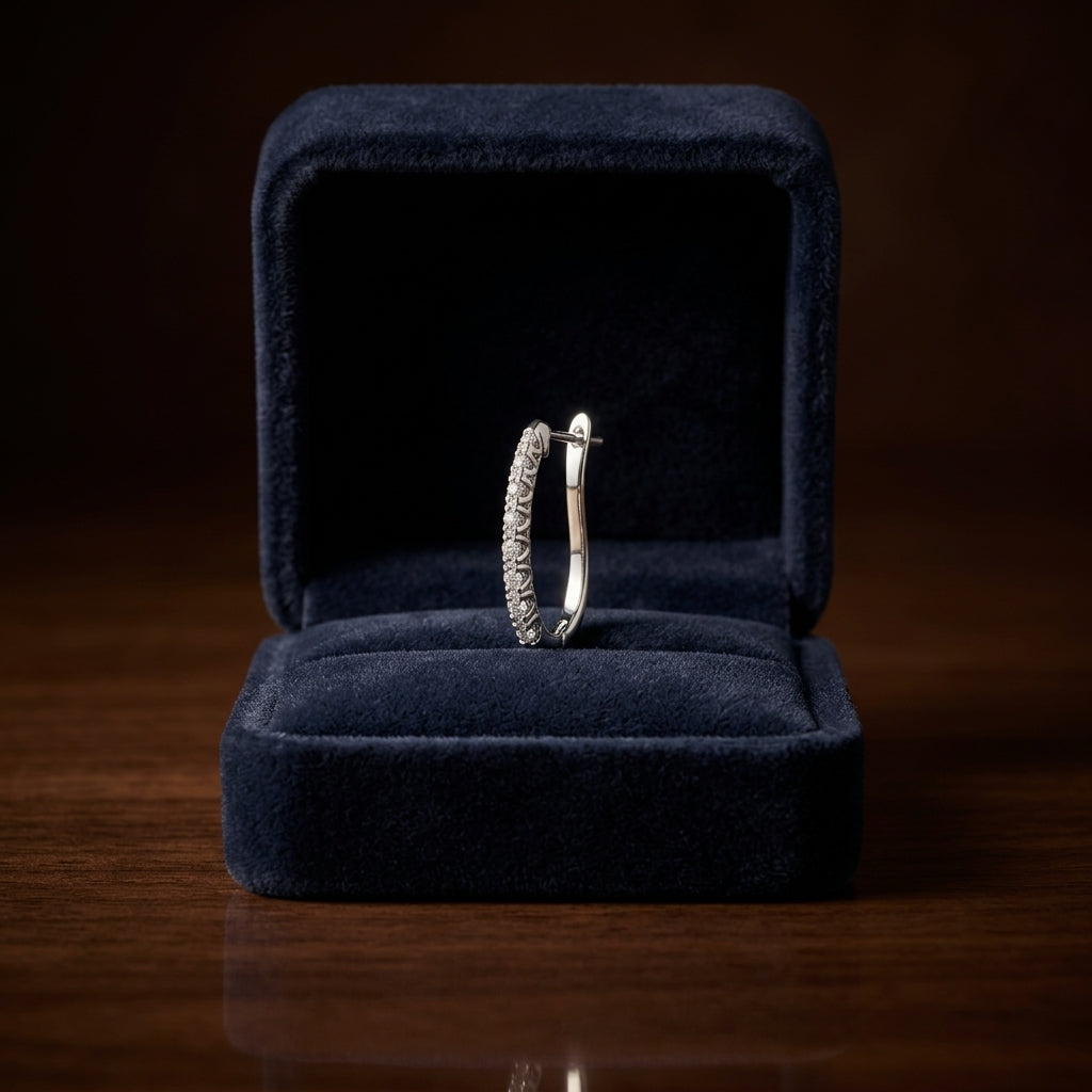 Diamond Hoop Earrings In 14k White Gold (1/2ctw) — gift presentation