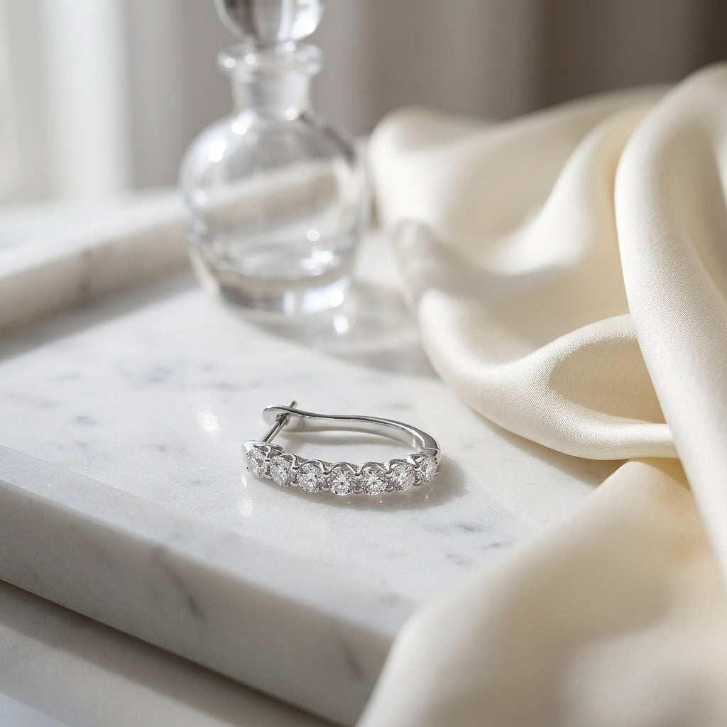Diamond Hoop Earrings In 14k White Gold (1/2ctw) — atelier still life