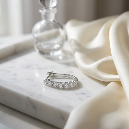 Diamond Hoop Earrings In 14k White Gold (1/2ctw) — atelier still life