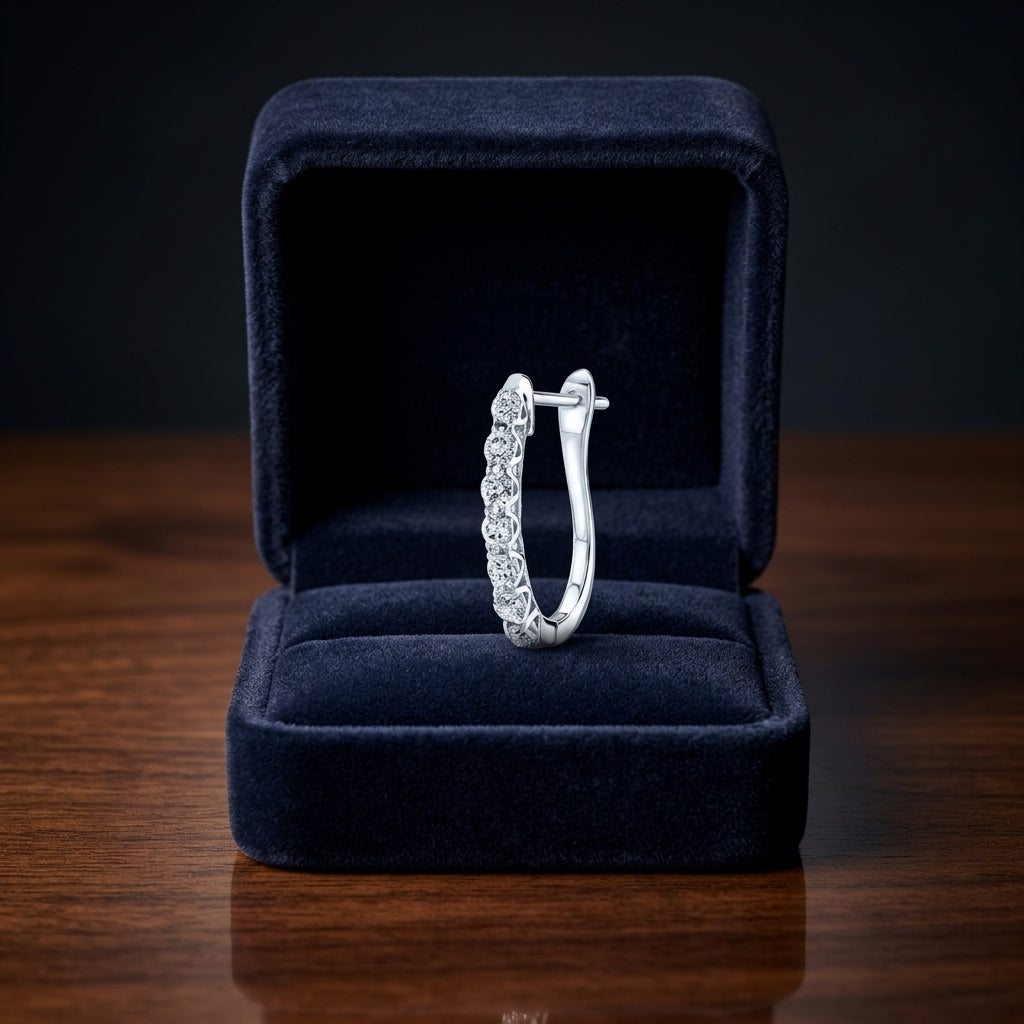 Diamond Hoop Earrings In 14k White Gold (1/2ctw) — gift presentation