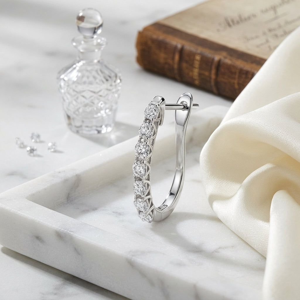 Diamond Hoop Earrings In 14k White Gold (1.00 Ct.tw.) — atelier still life