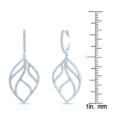 Diamond Open Leaf Design In 14k White Gold (3/4 Ct.tw.)