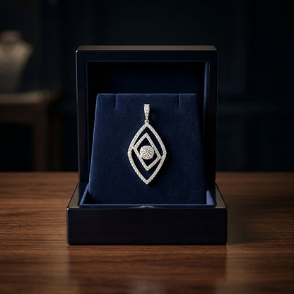Diamond Geometric Frame Dangle Earrings In 14k White Gold — gift presentation