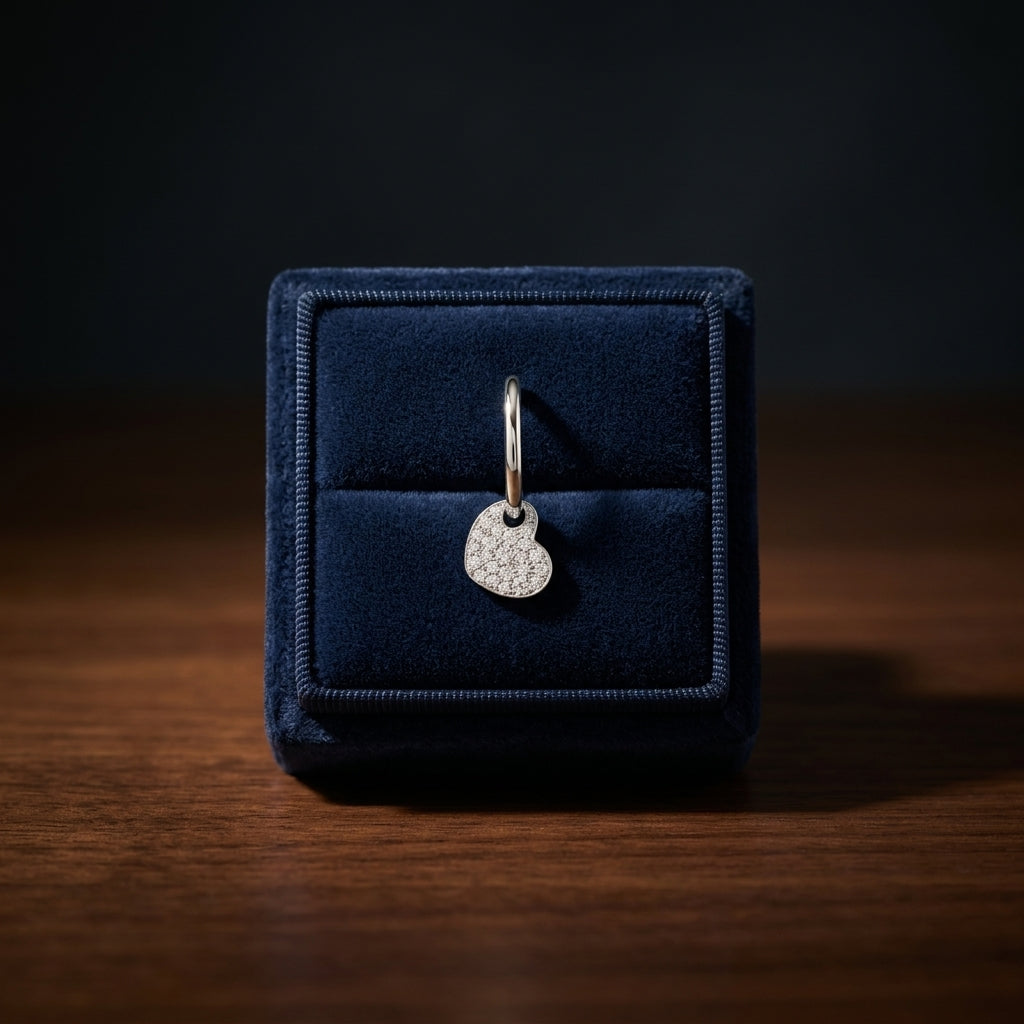 Petite Diamond Pave Heart Earrings In 14k White Gold (1/4 Ct.tw.) — gift presentation