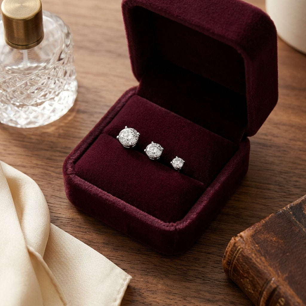 Diamond Stud Earrings In 14k White Gold (1.00 Ct.tw.) — velvet box