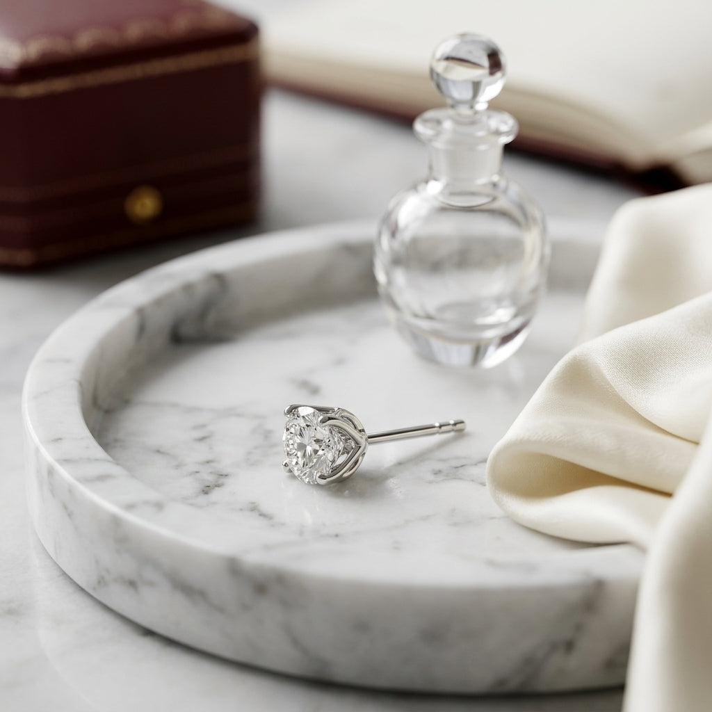 Diamond Stud Earrings In 14k White Gold (2ctw) — atelier still life