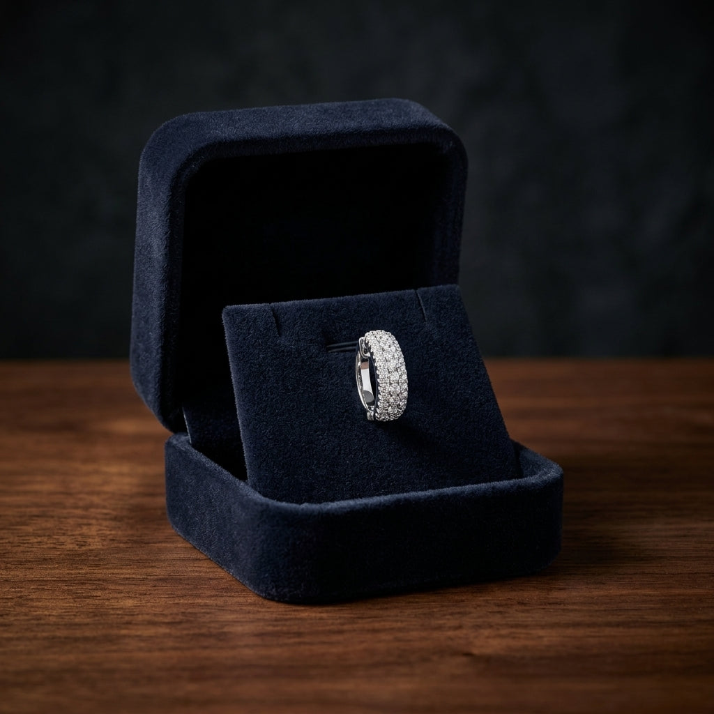 Diamond J-hoop Earrings In 14k White Gold (1/2 Ct.tw.) — gift presentation