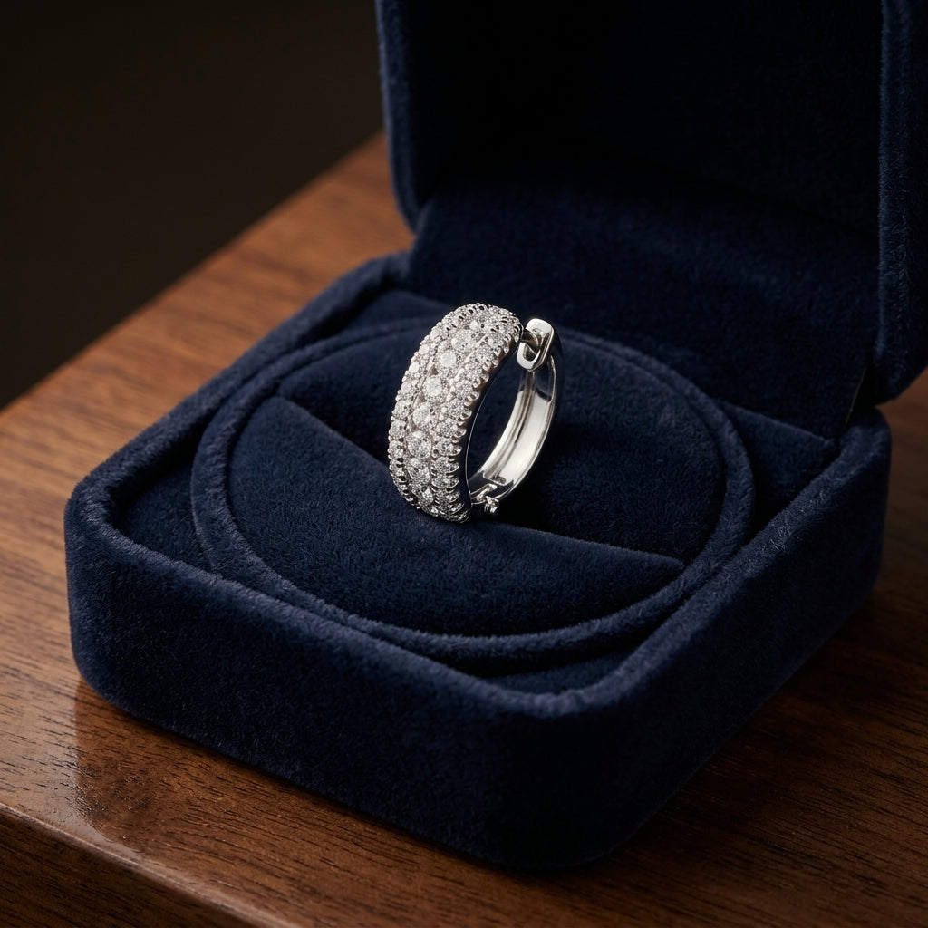 Diamond J-hoop Earrings In 14k White Gold (1/2 Ct.tw.) — gift presentation