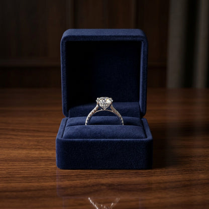 1 1/4ctw Round Diamond Classic 4 Prong Engagement Ring In 14k White Gold, Igi-certified — gift presentation