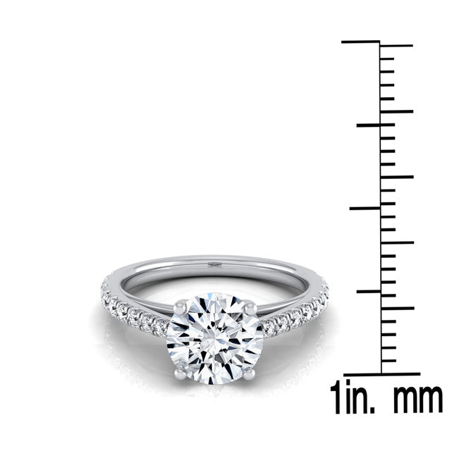 1 1/4ctw Round Diamond Classic 4 Prong Engagement Ring In 14k White Gold, Igi-certified