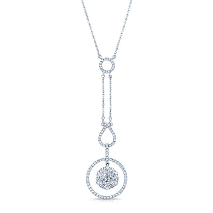 Diamond Equestrian Necklace In 14k White Gold