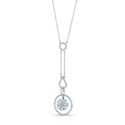 Diamond Equestrian Necklace In 14k White Gold