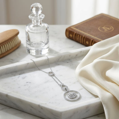 Diamond Equestrian Necklace In 14k White Gold — atelier still life