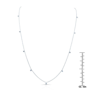 Diamonds By The Yard Round Bezel Charms Necklace In 14k White Gold