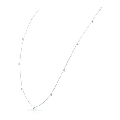 Diamonds By The Yard Round Bezel Charms Necklace In 14k White Gold
