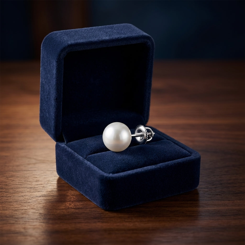 Akoya Pearl Earrings In 14k White Gold — gift presentation