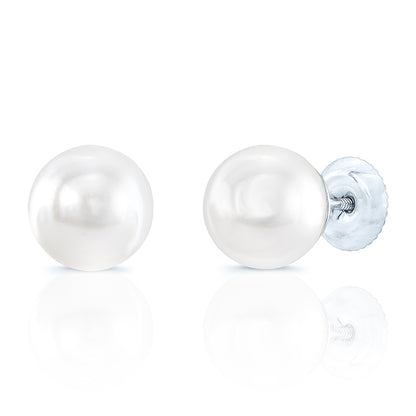 Akoya Pearl Earrings In 14k White Gold