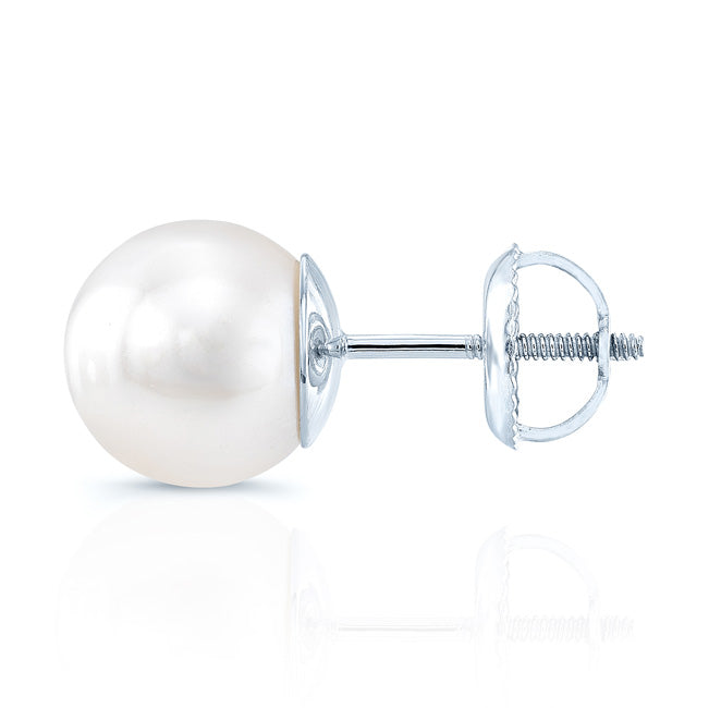 Akoya Pearl Earrings In 14k White Gold