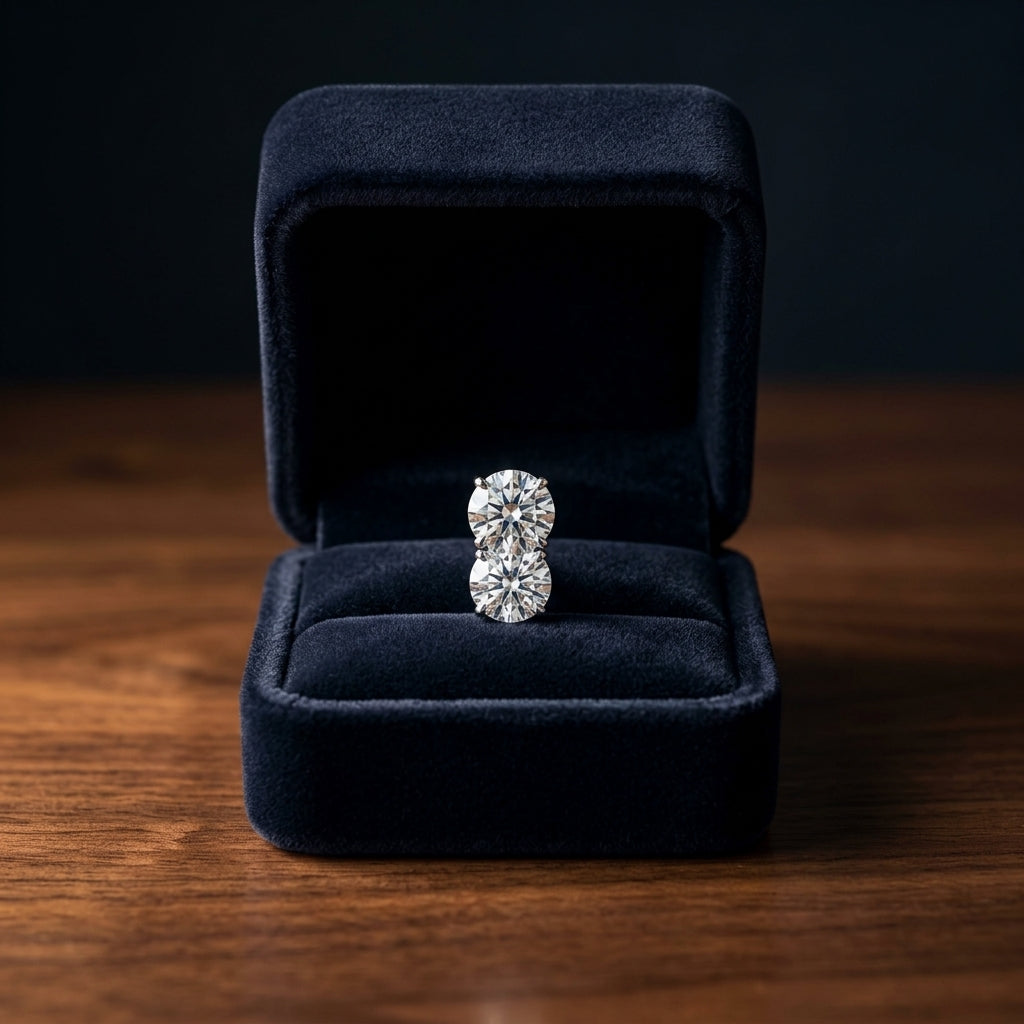 14k White Gold 3-prong Round Brilliant Diamond Stud Earrings (1.47 Ct. T.w., Si1-si2 Clarity, H-i Color) — gift presentation