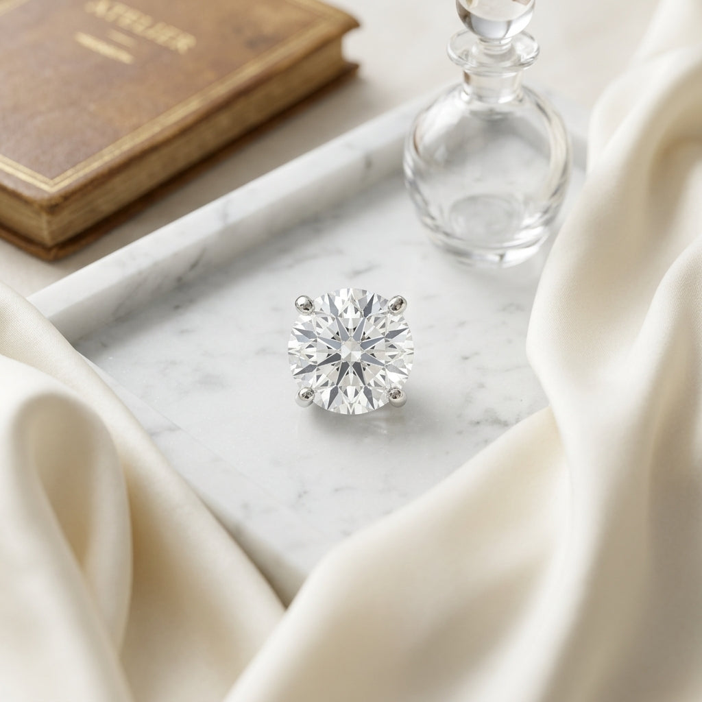 14k White Gold 3-prong Round Brilliant Diamond Stud Earrings (2.09 Ct. T.w., Vs1-vs2 Clarity, H-i Color) — atelier still life