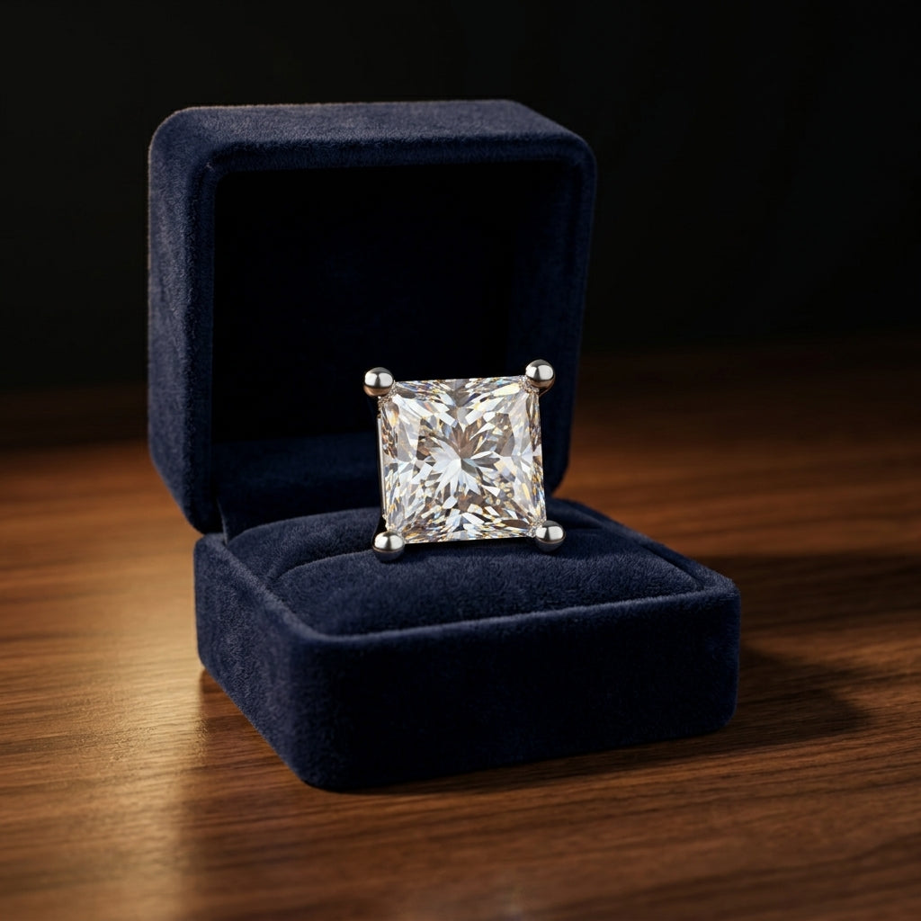 14k White Gold 4-prong Princess Diamond Stud Earrings (0.51 Ct. T.w., Vs1-vs2 Clarity, H-i Color) — gift presentation