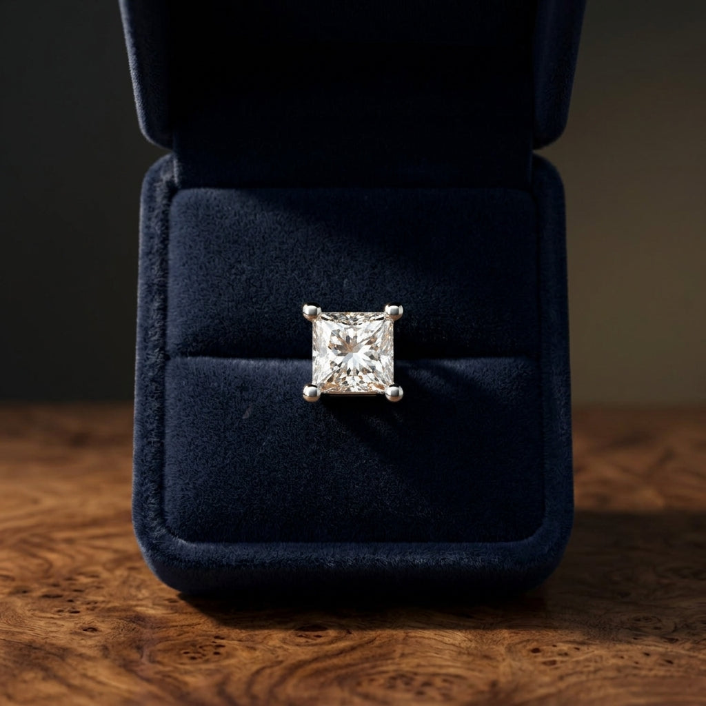 14k White Gold 4-prong Princess Diamond Stud Earrings (1.06 Ct. T.w., Si1-2 Clarity, H-i Color) — gift presentation
