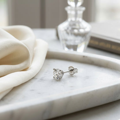 14k White Gold 4-prong Round Brilliant Diamond Stud Earrings (1.06 Ct. T.w., Vs1-vs2 Clarity, F-g Color) — atelier still life