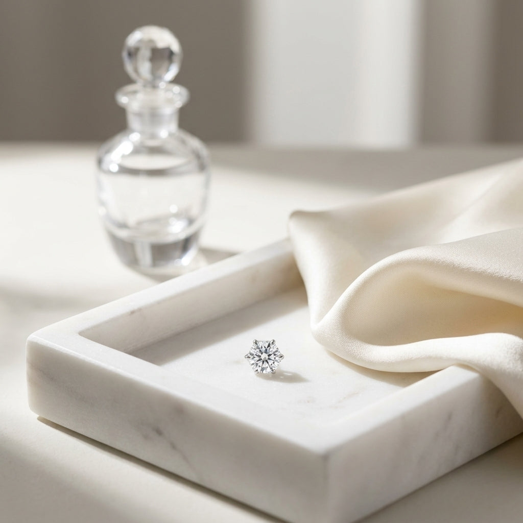 14k White Gold 6-prong Round Brilliant Diamond Stud Earrings (1.5 Ct. T.w., Si1-si2 Clarity, H-i Color) — atelier still life