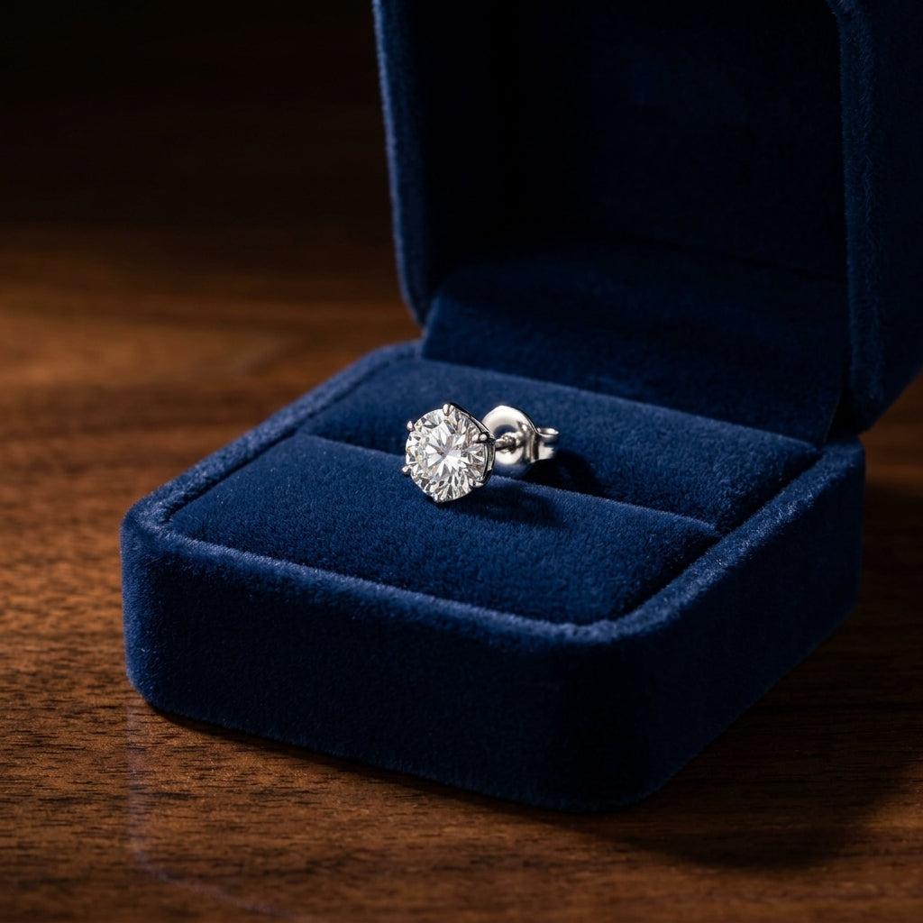 14k White Gold 6-prong Round Brilliant Diamond Stud Earrings (2.09 Ct. T.w., Si1-si2 Clarity, H-i Color) — gift presentation