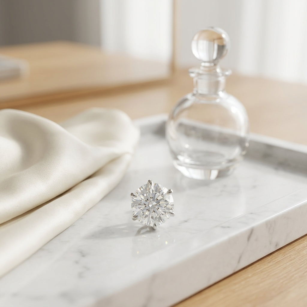 14k White Gold 6-prong Round Brilliant Diamond Stud Earrings (2.09 Ct. T.w., Vs1-vs2 Clarity, H-i Color) — atelier still life