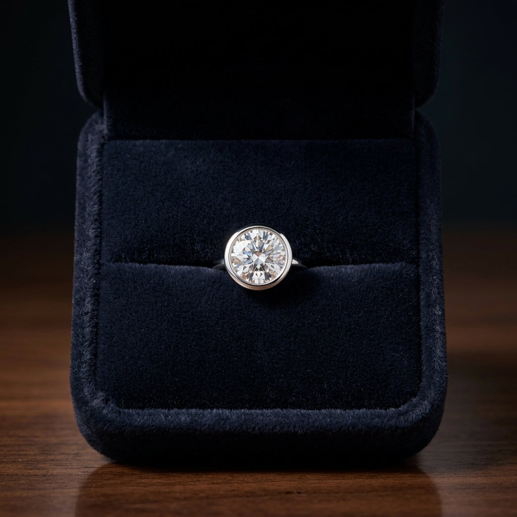 14k White Gold Bezel Set Round Brilliant Diamond Stud Earrings (0.75 Ct. T.w., Si1-si2 Clarity, H-i Color) — gift presentation