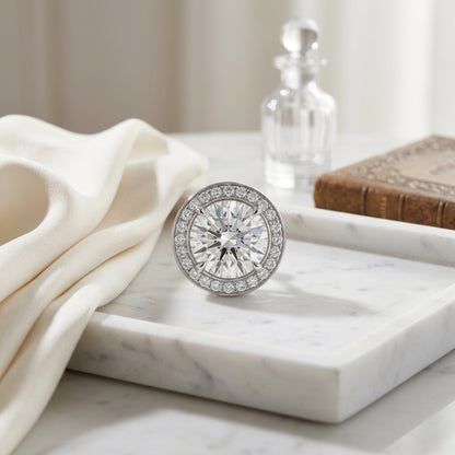 14k White Gold Bezel Set Round Brilliant Diamond Stud Earrings (0.75 Ct. T.w., Si1-si2 Clarity, J-k Color) — atelier still life