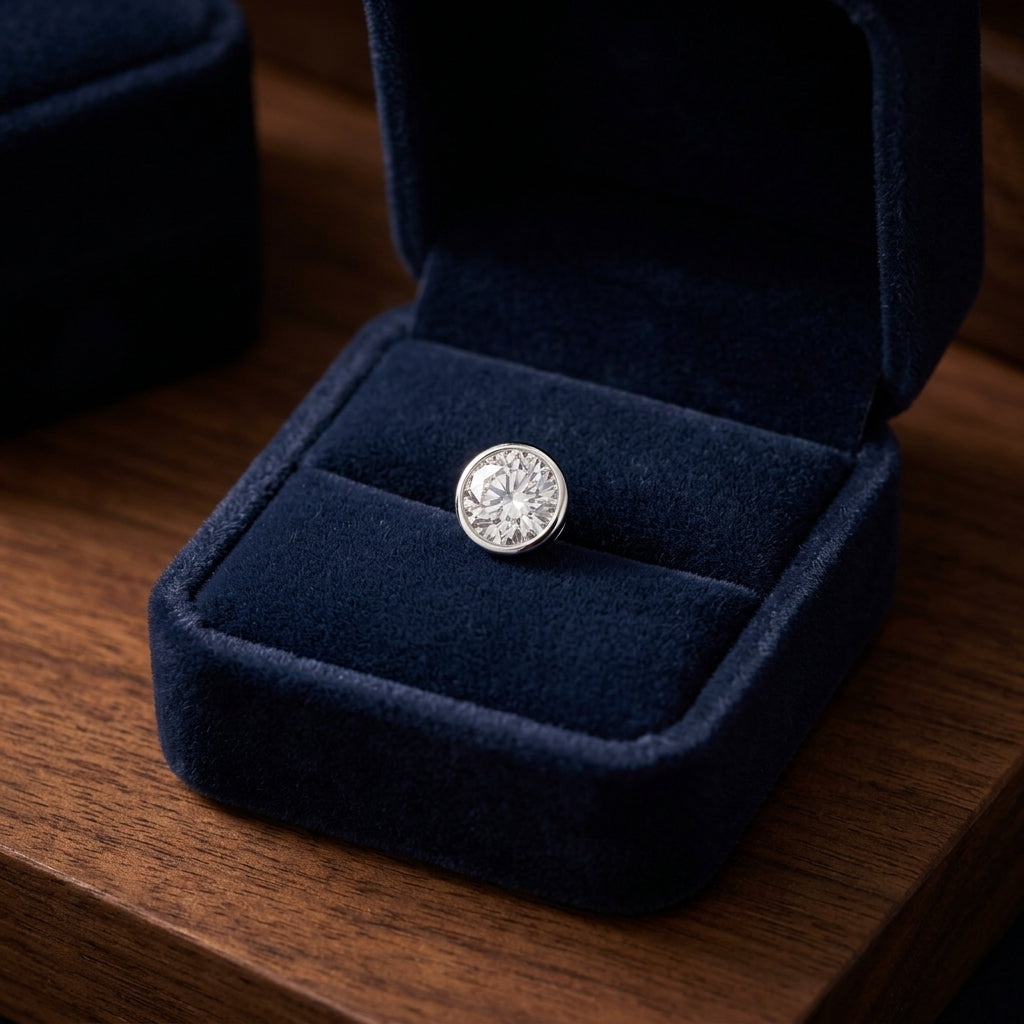14k White Gold Bezel Set Round Brilliant Diamond Stud Earrings (1.06 Ct. T.w., Vs1-vs2 Clarity, H-i Color) — gift presentation