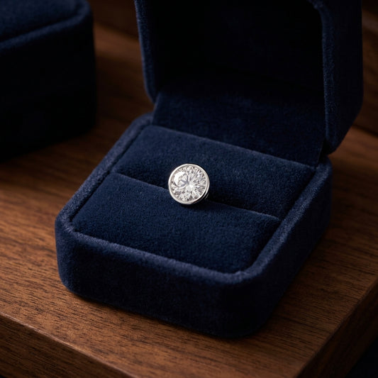 14k White Gold Bezel Set Round Brilliant Diamond Stud Earrings (1.06 Ct. T.w., Vs1-vs2 Clarity, H-i Color) — gift presentation