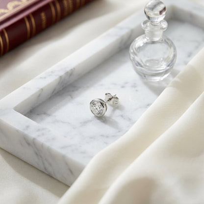 14k White Gold Bezel Set Round Brilliant Diamond Stud Earrings (1.5 Ct. T.w., Si1-si2 Clarity, H-i Color) — atelier still life